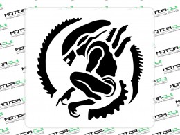 Наклейка "Чужой в круге. На борт",M (черный, 21х23см, левый) - фото 1