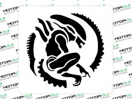 Наклейка "Чужой в круге. На борт",M (черный, 21х23см, правый) - фото 1