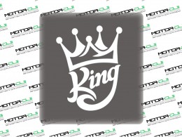 Наклейка "King",M (белый, 10х12см) - фото 1