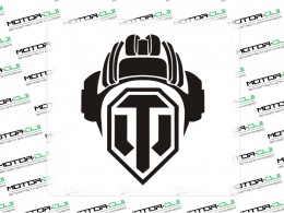 Наклейка "Шлем World of Tanks",S (черный, 11х14см) - фото 1