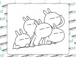 Наклейка "Зайцы Tuzki",М (черный, 18х25см) - фото 1