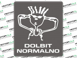 Наклейка "Долбит Нормально" ,XL (белый, 23х23см) - фото 1