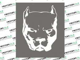 Наклейка  "Питбуль",L (белый, 20х23см) - фото 1