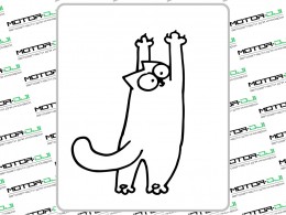 Наклейка "Кот Саймон, царапки",М (черный, 15х20см) - фото 1