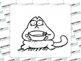 Наклейка "Кот Саймон, на бензобак"S (черный, 9х12см) - фото 1