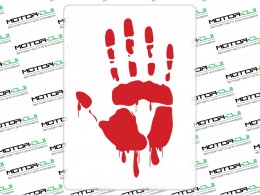 Наклейка "Рука Зомби", красный, 14х20см - фото 1