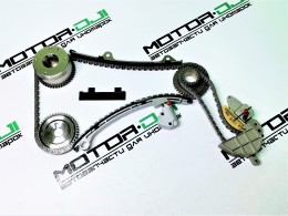 ГРМ комплект QR20DE Nissan Avenir / Primera / Teana / X-Trail 2.0L 16v 2 цепи, 2 гидронатяжителя, 3 успокоителя, 3 шестерни - фото 1